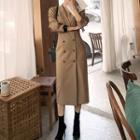 Notch Lapel Double-breasted Coat Dress