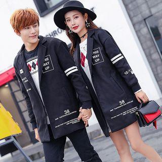 Couple Matching Lettering Single-button Blazer