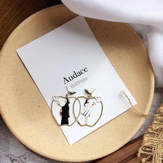 Cartoon & Apple Dangle Earring