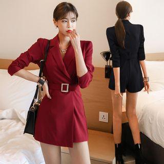 Collared Long-sleeve Playsuit