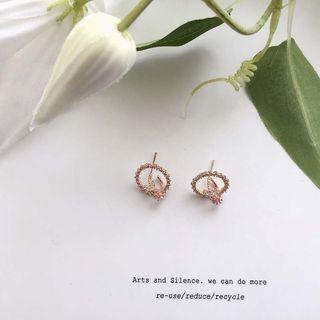 Rhinestone Butterfly Hoop Earring