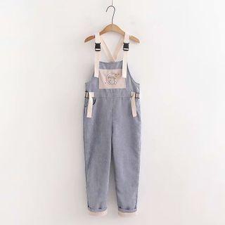 Rabbit Embroidered Corduroy Jumper Pants