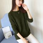 Faux Pearl Knit Pullover
