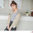 Dot Print Long Sleeve Shirt Jacket