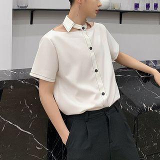 Short-sleeve Cut Out Shirt