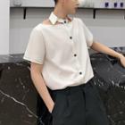 Short-sleeve Cut Out Shirt