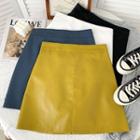Faux-leather Mini Skirt In 12 Colors