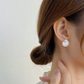 Faux Pearl Shell Earring 1 Pair - White - One Size