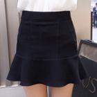 Inset Shorts Ruffle-hem A-line Mini Skirt