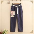 Cat Patch Straight-leg Pants