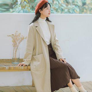 Plaid Pocket Button Coat
