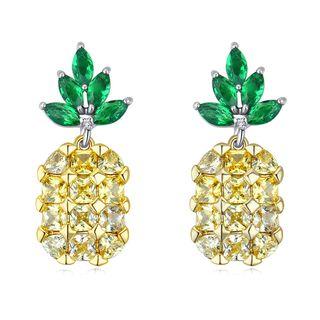 Rhinestone Pineapple Earring
