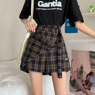 Check Layered A-line Skort