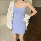 Strappy Plain Sheath Dress / Plain Shirt