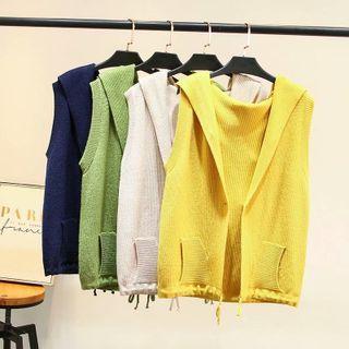 Hooded Knit Sweater Vest