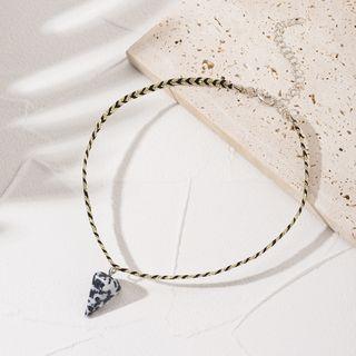 Stone Pendant Choker Na279-01 - One Size
