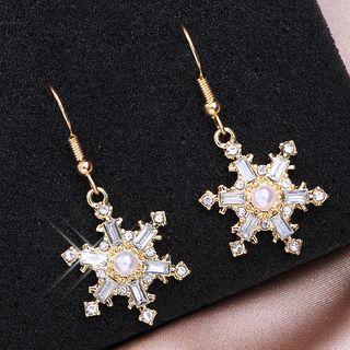 Rhinestone Snowflake Dangle Earring 11 - 1 Pair - As Shown In Figure - One Size