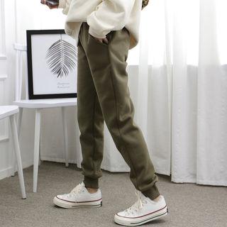 Band-waist Fleece-lined Jogger Pants