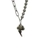 Lightning Cloud Pendant Faux Pearl Stainless Steel Necklace White & Silver - One Size