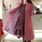 Wide-lapel Button-detail Coat