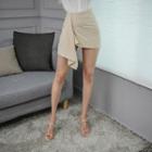 Ruffle-trim Linen Blend Mini Skirt