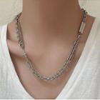 Lettering Chunky Chain Necklace Silver - One Size