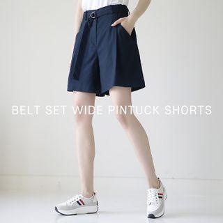 Pocket-detail Shorts With Belt