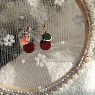 Metallic Disc Drop Earring / Clip-on Earring