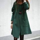 Long-sleeve Asymmetric A-line Dress