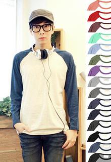Raglan-sleeve Color-block T-shirt
