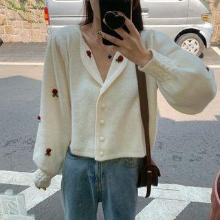 Flower Detail Cardigan Almond - One Size
