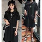 Short-sleeve Polo Dress Black - One Size