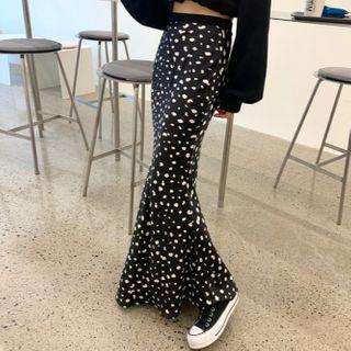 Dotted Maxi Mermaid Skirt Black - One Size