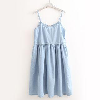Denim Strappy A-line Dress
