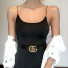Plain Slim-fit Sleeveless Playsuit