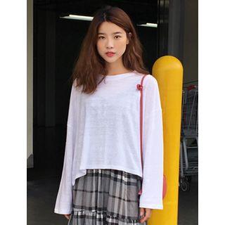 Drop-shoulder M Lange Linen Blend T-shirt