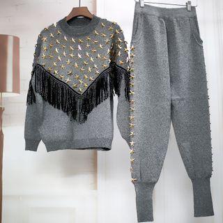 Set: Star Accent Sweater + Harem Pants