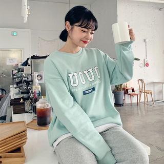 Letter Pastel Color Sweatshirt