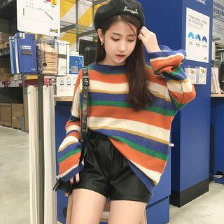 Stripes Knit Top As Shown In Figure - One Size