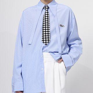 Pinstriped Asymmetrical Shirt