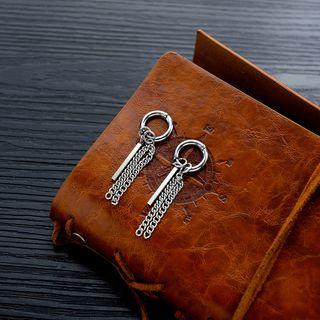 Stainless Steel Chain & Bar Fringed Earring 546 - 1 Pair - One Size