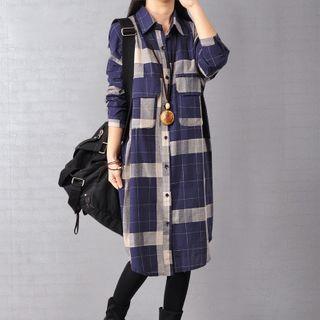 Plaid Linen Shirtdress