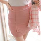Wrap-front Cotton Mini Skirt