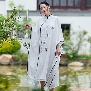 Plain Long-sleeve Maxi Hanfu Dress