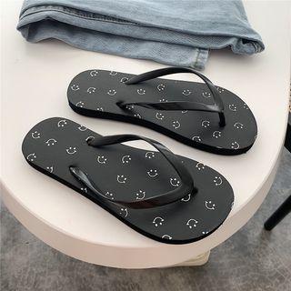 Smiley Face Print Flip-flops