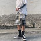Diamond Print Wide Leg Sweatshorts