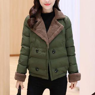 Fleece-lined Double-breasted Padded Jacket