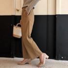 Straight-fit Knit Pants Coffee - L