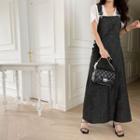 A-line Maxi Denim Overall Dress Black - One Size