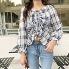 Cropped Plaid Blouse
